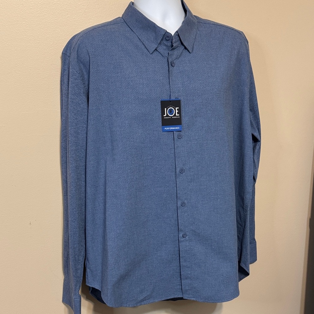 Joseph Abboud Men's Blue Button-Front Dress Shirt
